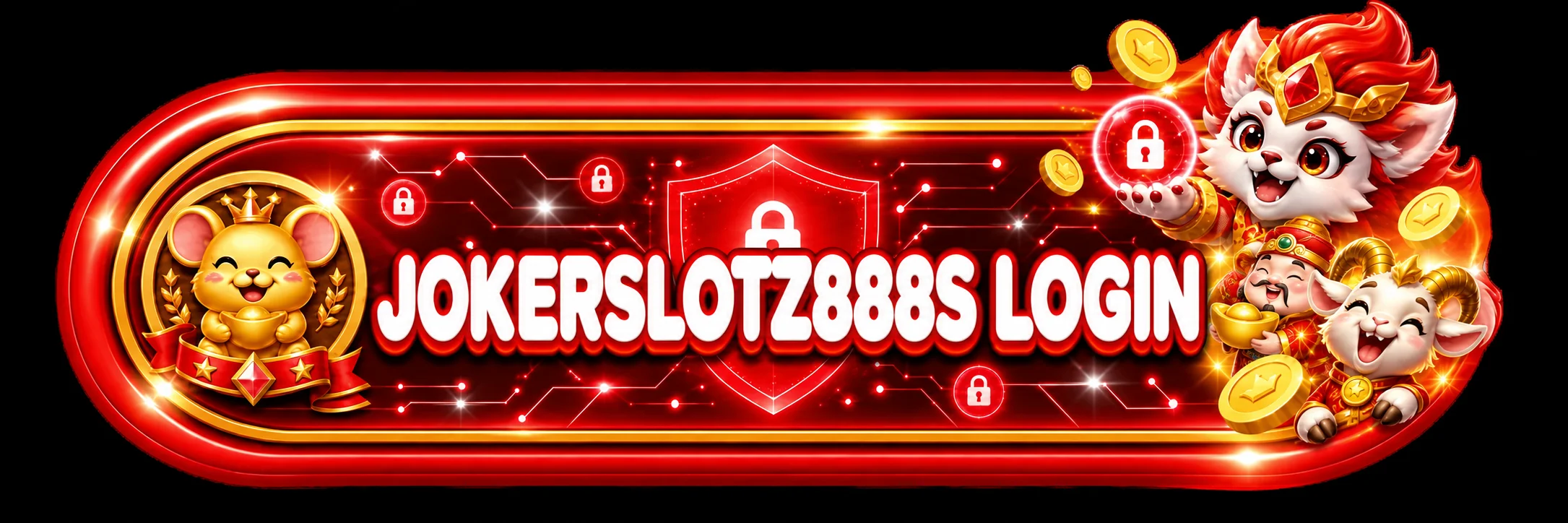 ป้ายทางเข้า JOKERSLOTZ888S พร้อมสัญลักษณ์ความปลอดภัย